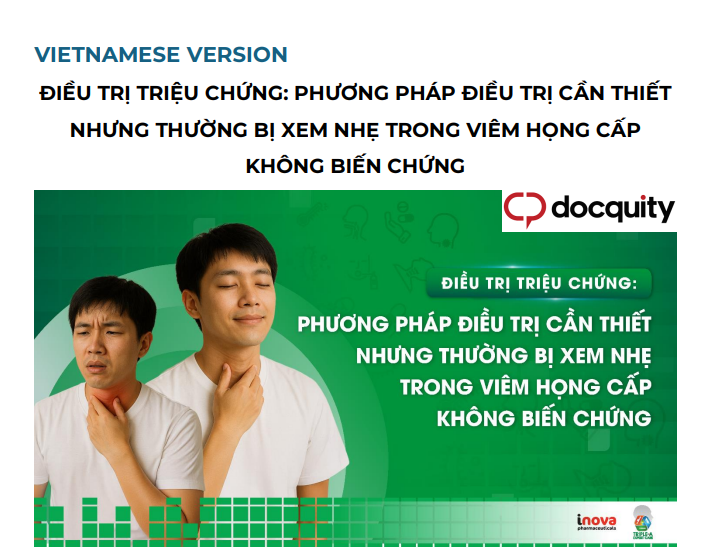 Điều trị triệu chứng: Phương pháp điều trị cần thiết nhưng bị xem thường trong viêm họng cấp không biến chứng 