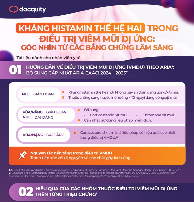 Kháng Histamin thế hệ hai trong điều trị viêm mũi dị ứng: Góc nhìn từ các bằng chứng lâm sàng
