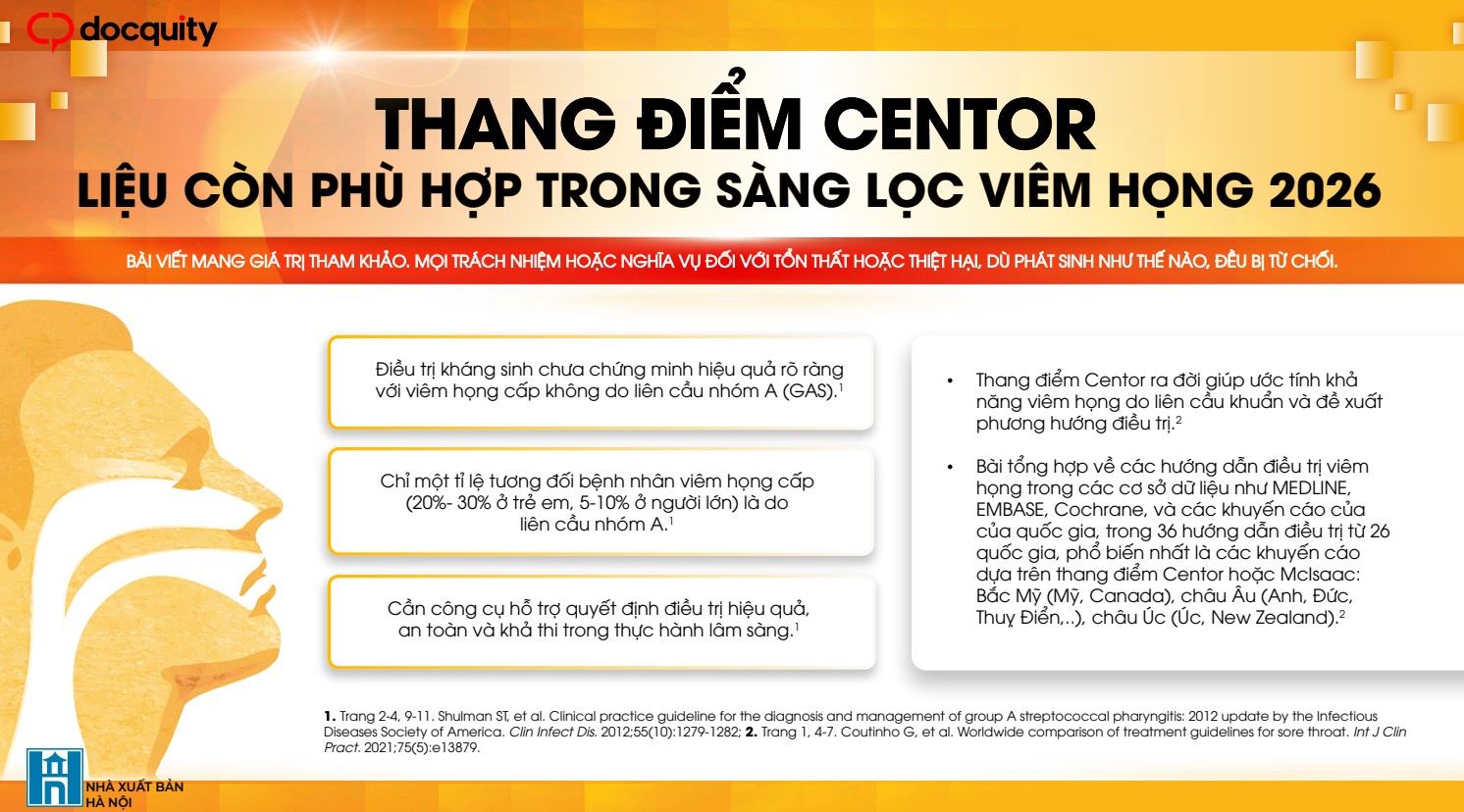 Thang diểm Centor liệu còn phù hợp trong sàng lọc viêm họng 2026